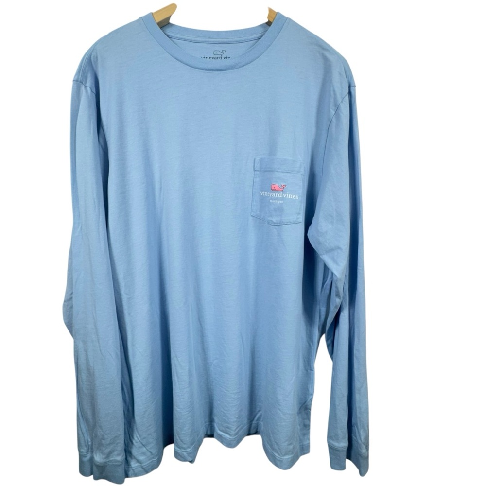 Vineyard Vines I Love Michigan Blue Long Sleeve Tee Men’s SZ L